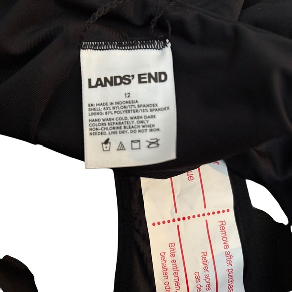 Lands' End Women's Bikini Bottoms Size 12 Black High Waist Swimwear New No Tags - Picture 6 of 6